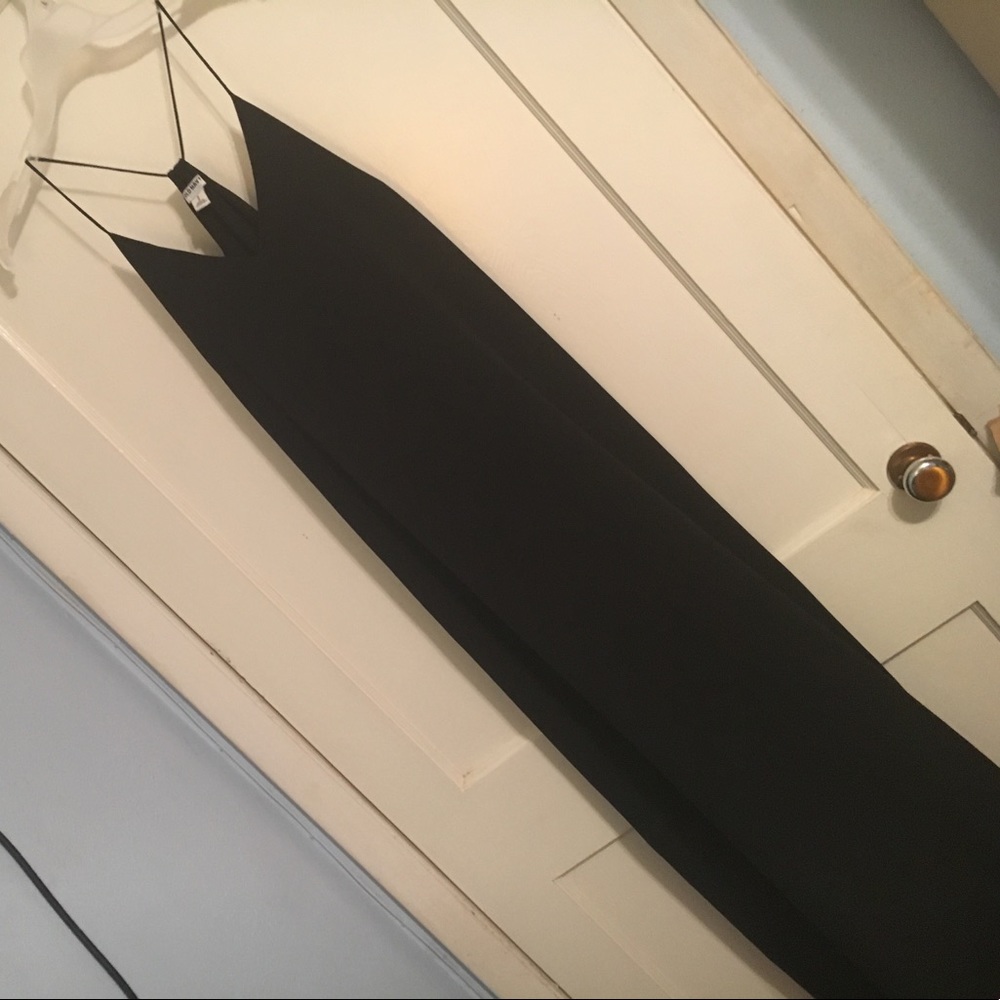 Old Navy black sheer overlay maxi dress