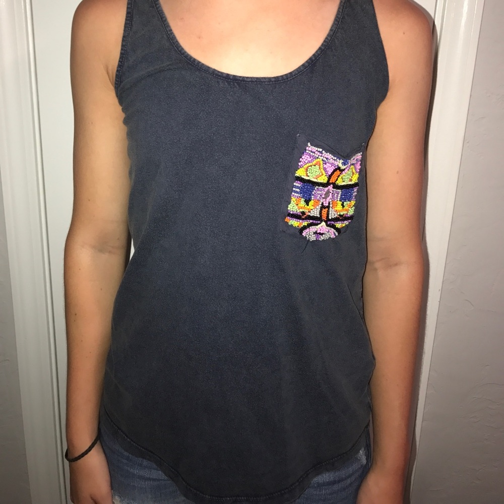 Zara Beaded Pocket Tank SZ small