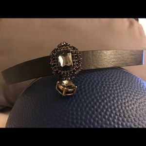 Black leather choker