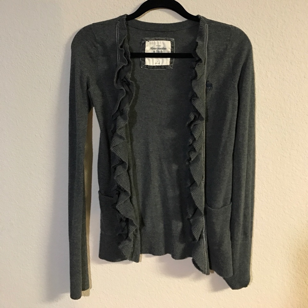 Abercrombie & Fitch Grey Black Cardigan small