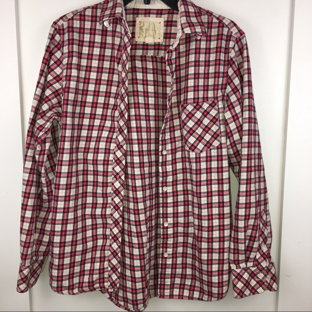 Victoria Secret long sleeve button up flannel Sz S