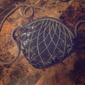 Silver sequined purse