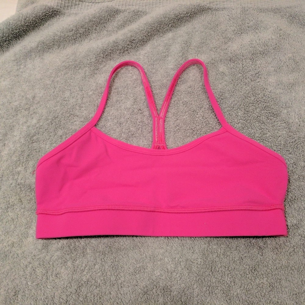 SOLD - Lululemon Flow Y Bra Size 4 - Pow Pink - Picture 1 of 6
