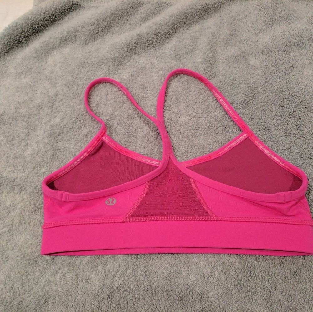 SOLD - Lululemon Flow Y Bra Size 4 - Pow Pink - Picture 2 of 6