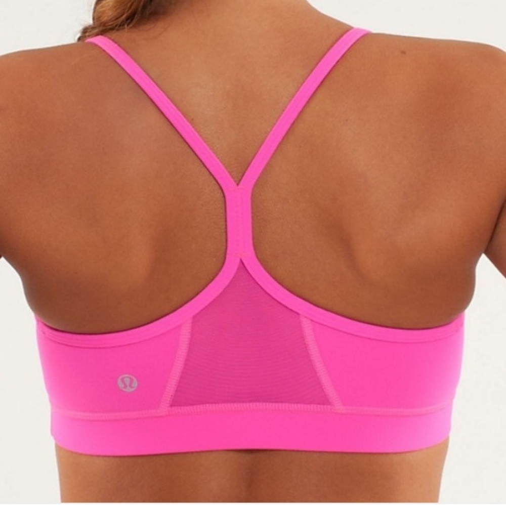 SOLD - Lululemon Flow Y Bra Size 4 - Pow Pink - Picture 6 of 6