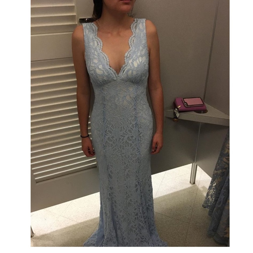 Gorgeous light blue prom dress
