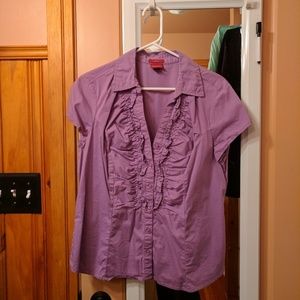 4/$20 Purple ruched front button up