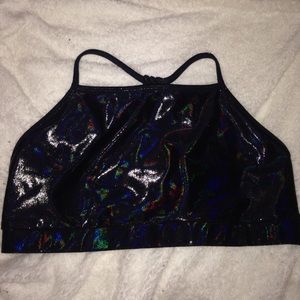 Black Holographic Sports Bra