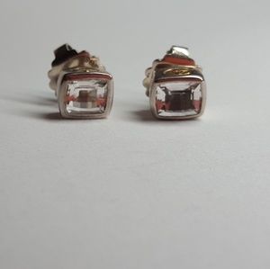 Lagos caviar white topaz earrings