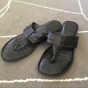 Børn BLACK Flip Flop Leather sandals WOMENS SIZE 8