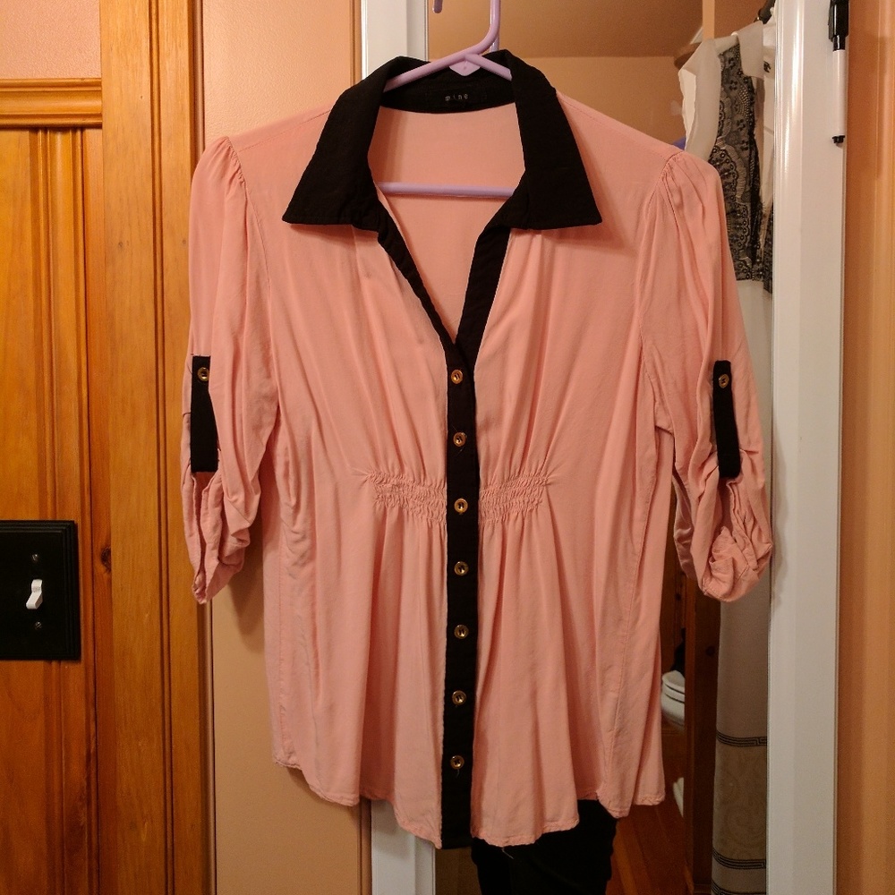 4/$20 Peach button up
