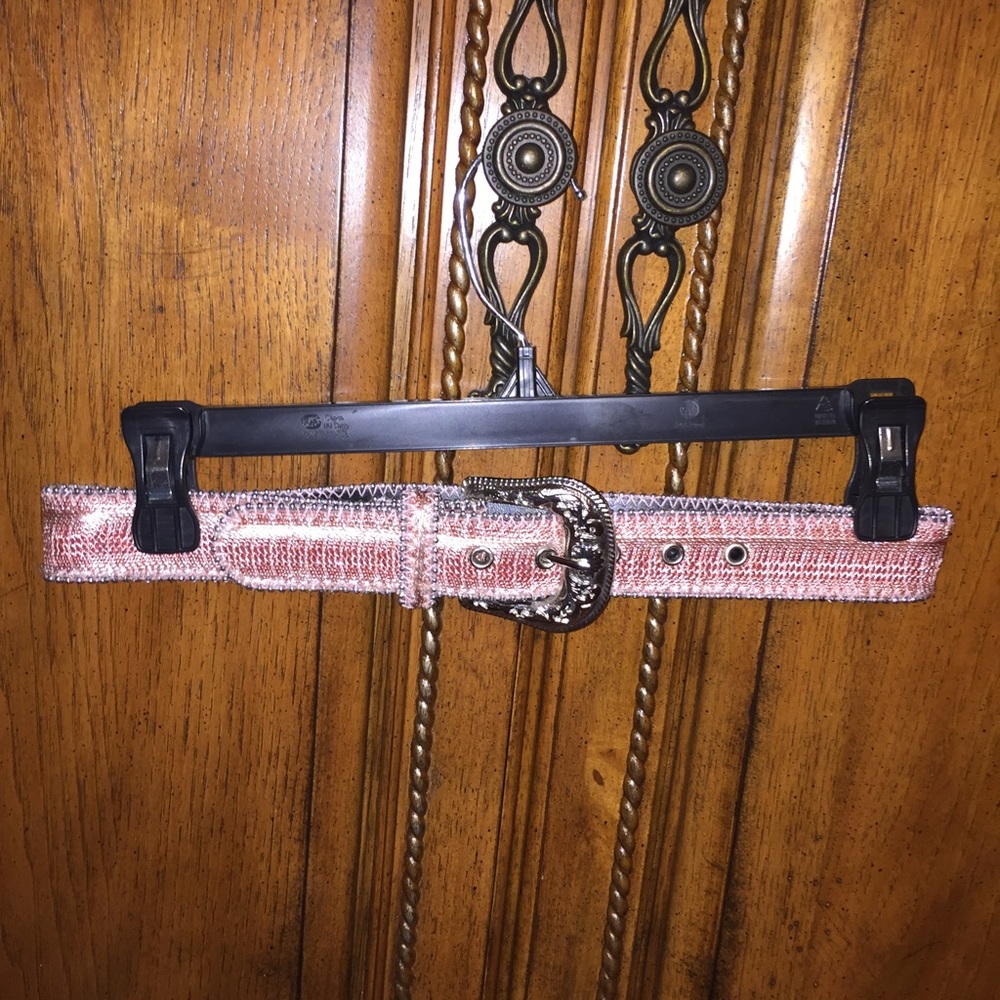 Pink Faux Snakeskin Belt - Picture 1 of 3