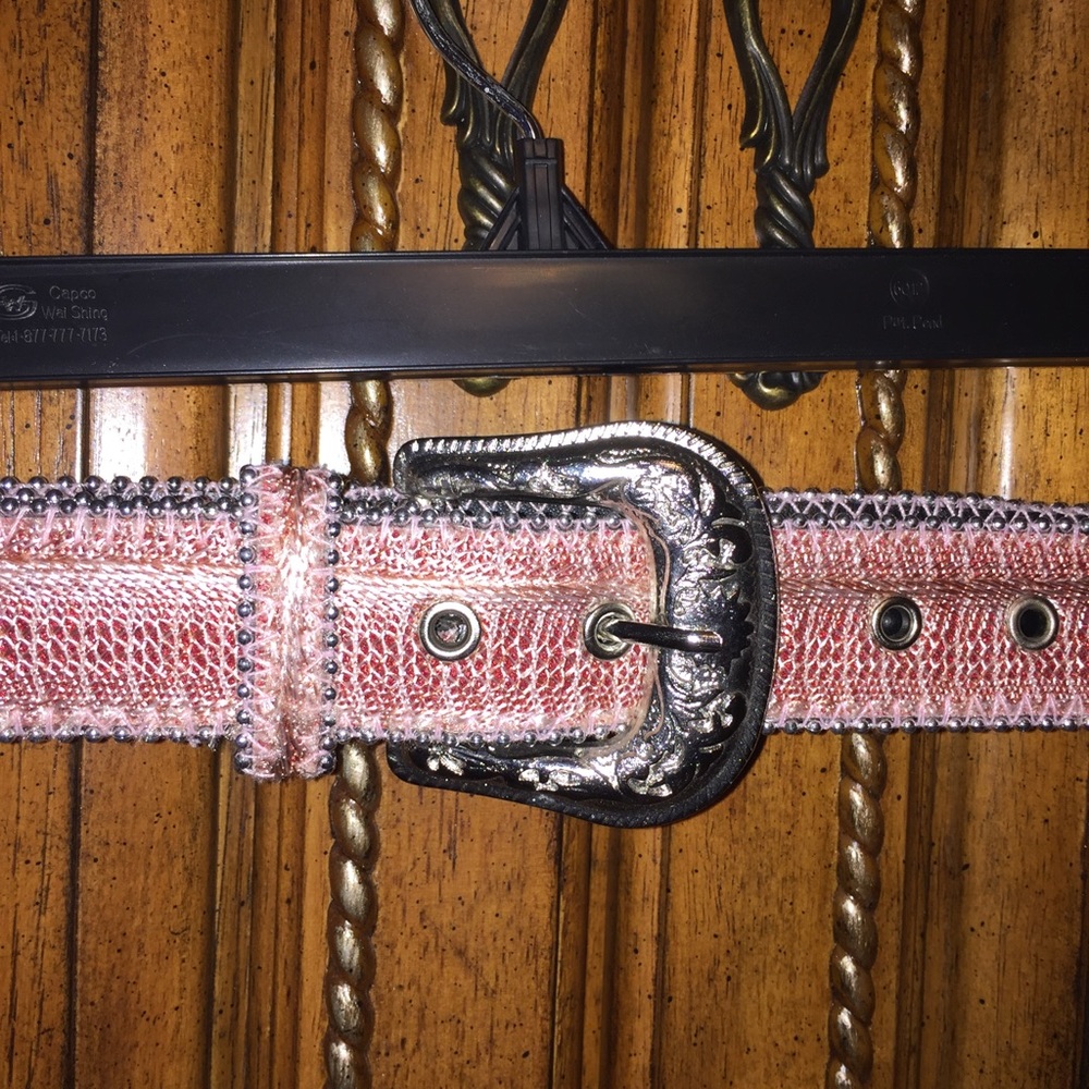 Pink Faux Snakeskin Belt - Picture 2 of 3