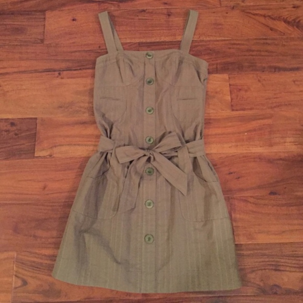 BCBG military green dress