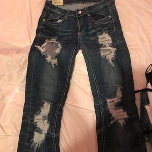 Medium Wash Ripped Skinny Jeans