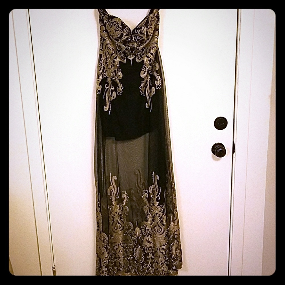 Gatsby inspired dress by angel,  large, black gold