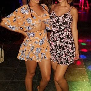 2 piece flower skirt set