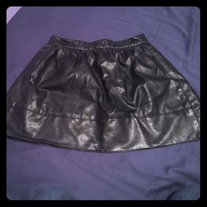 Black leather skirt
