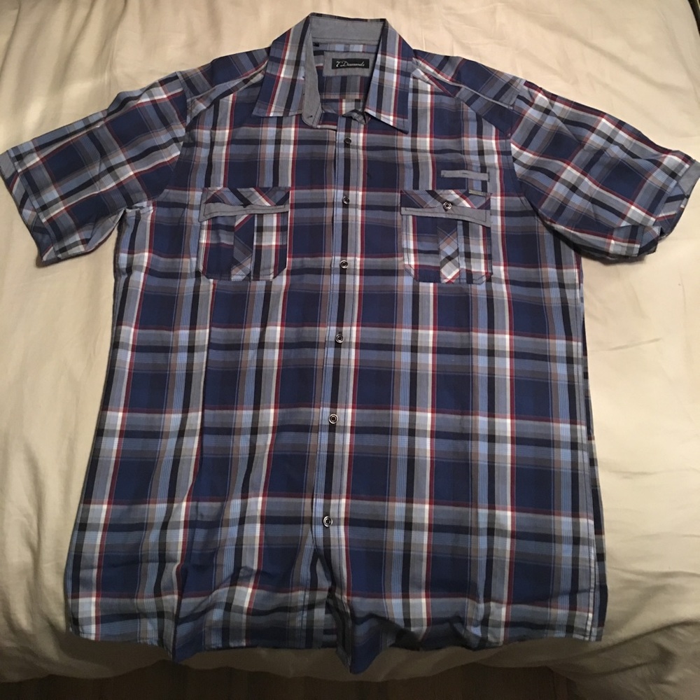 Men Short Sleeve Button Up
