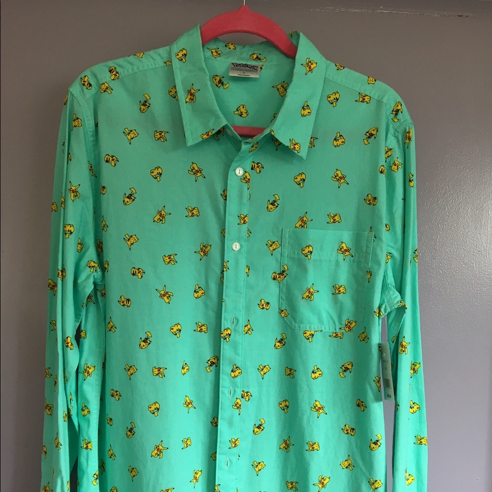 Men's Pokémon Pikachu Button Down Shirt