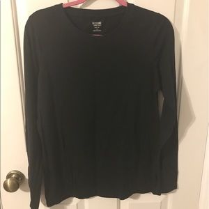 Black, long-sleeve crew neck