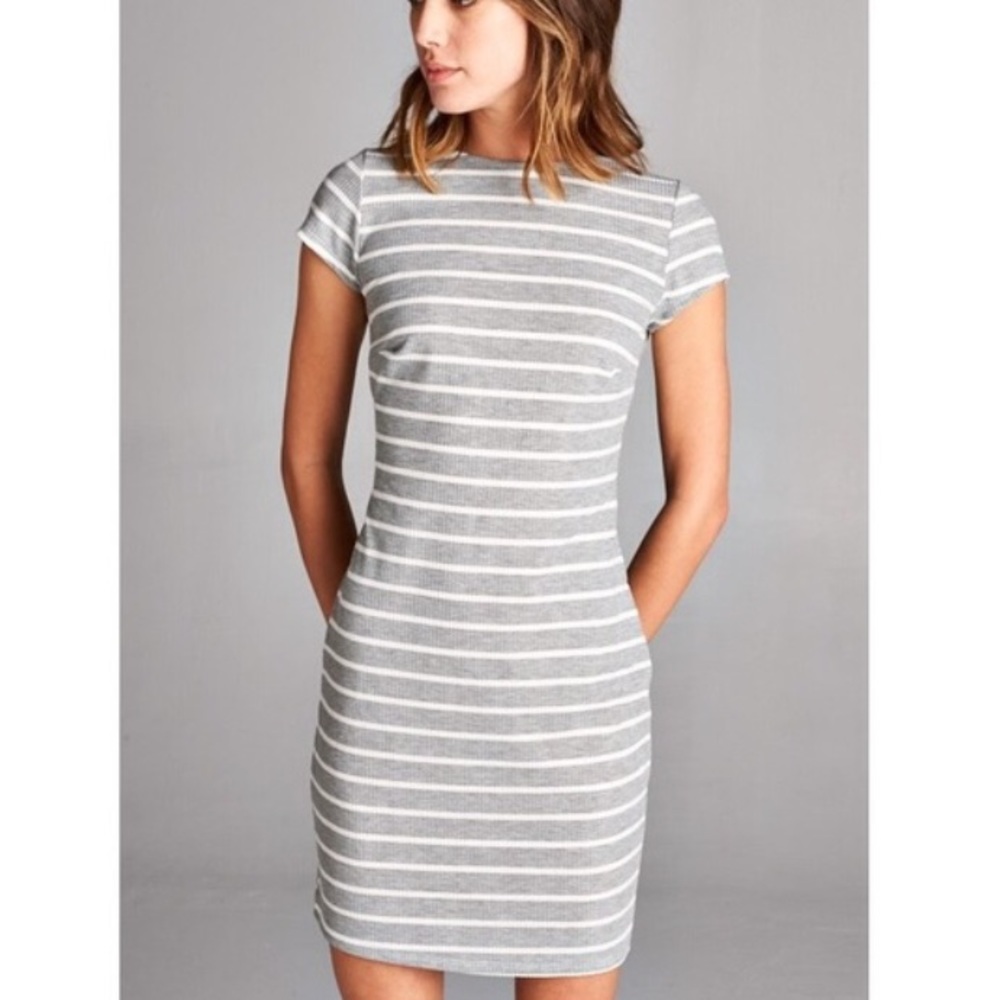 Striped ribbed minidress