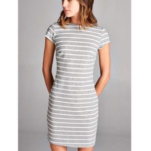 Striped ribbed minidress