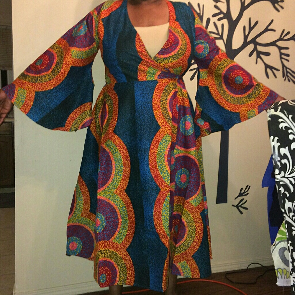 African Print WrapArnd Dress Plussize - Firm Offer