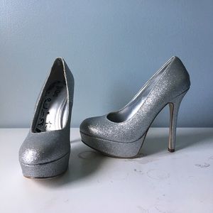 Silver Glitter Pumps