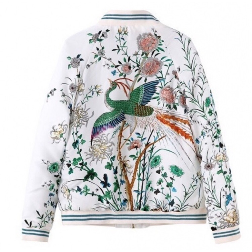 Zara Floral Bomber Jacket