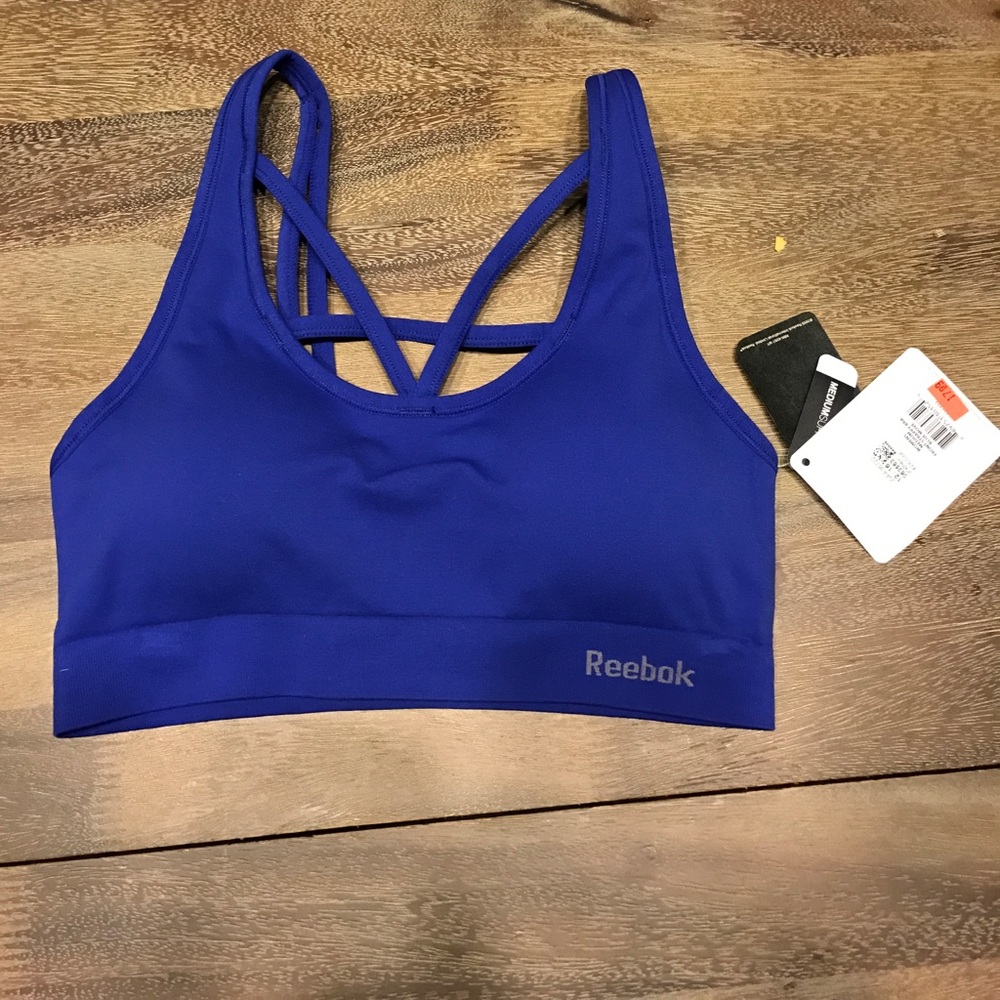 NWT Reebok Blue Medium Support Sports Bra Medium