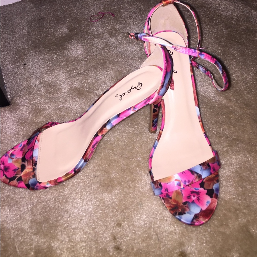 Pink Floral Heels