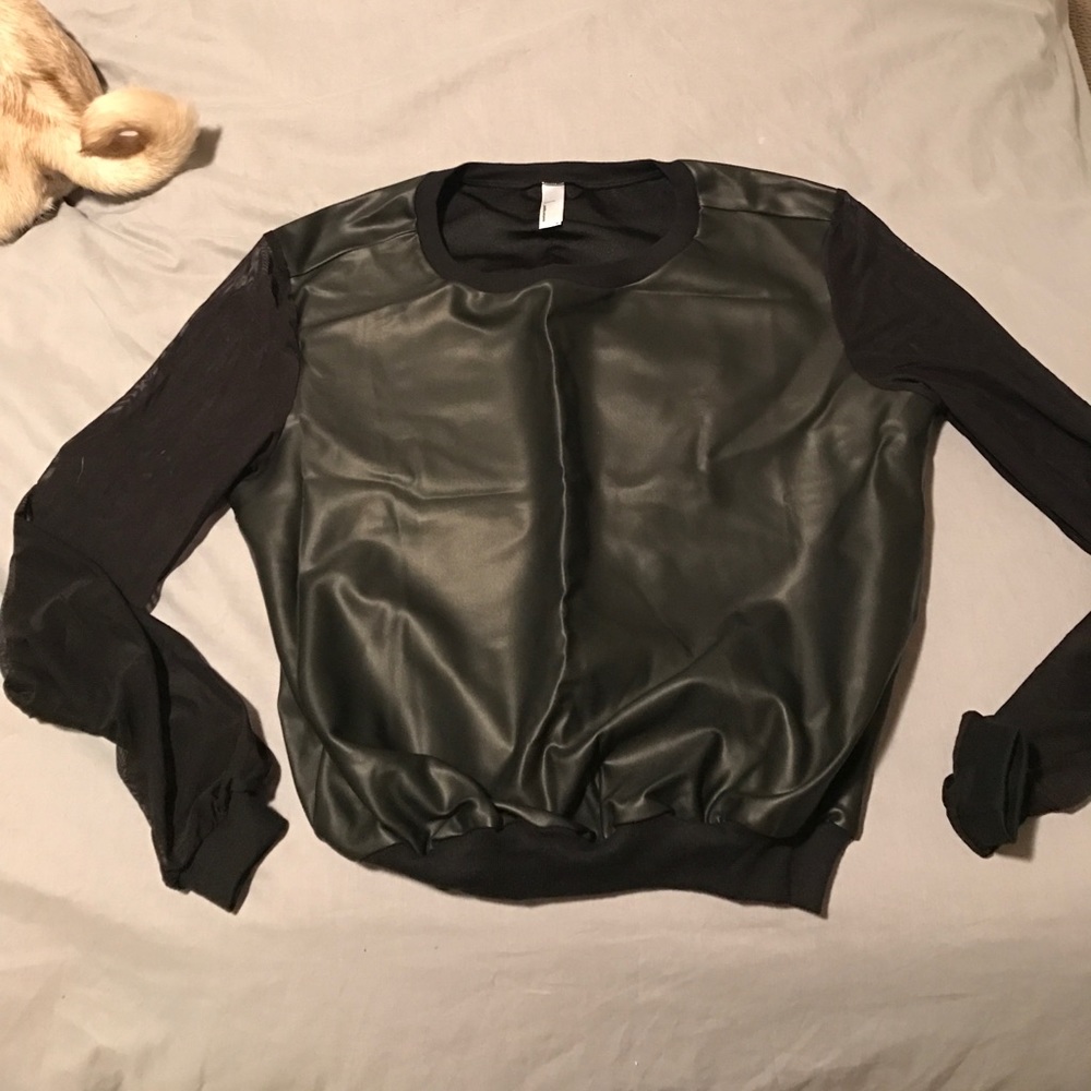 American apparel faux leather long sleeve