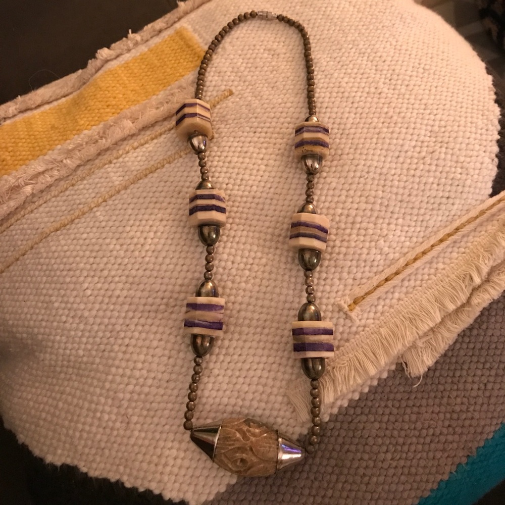 Vintage Carved Bead Necklace