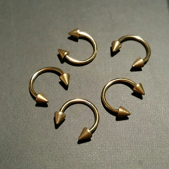 Jewelry 5 New Gold Spike Circular Barbell Piercing Rings Poshmark