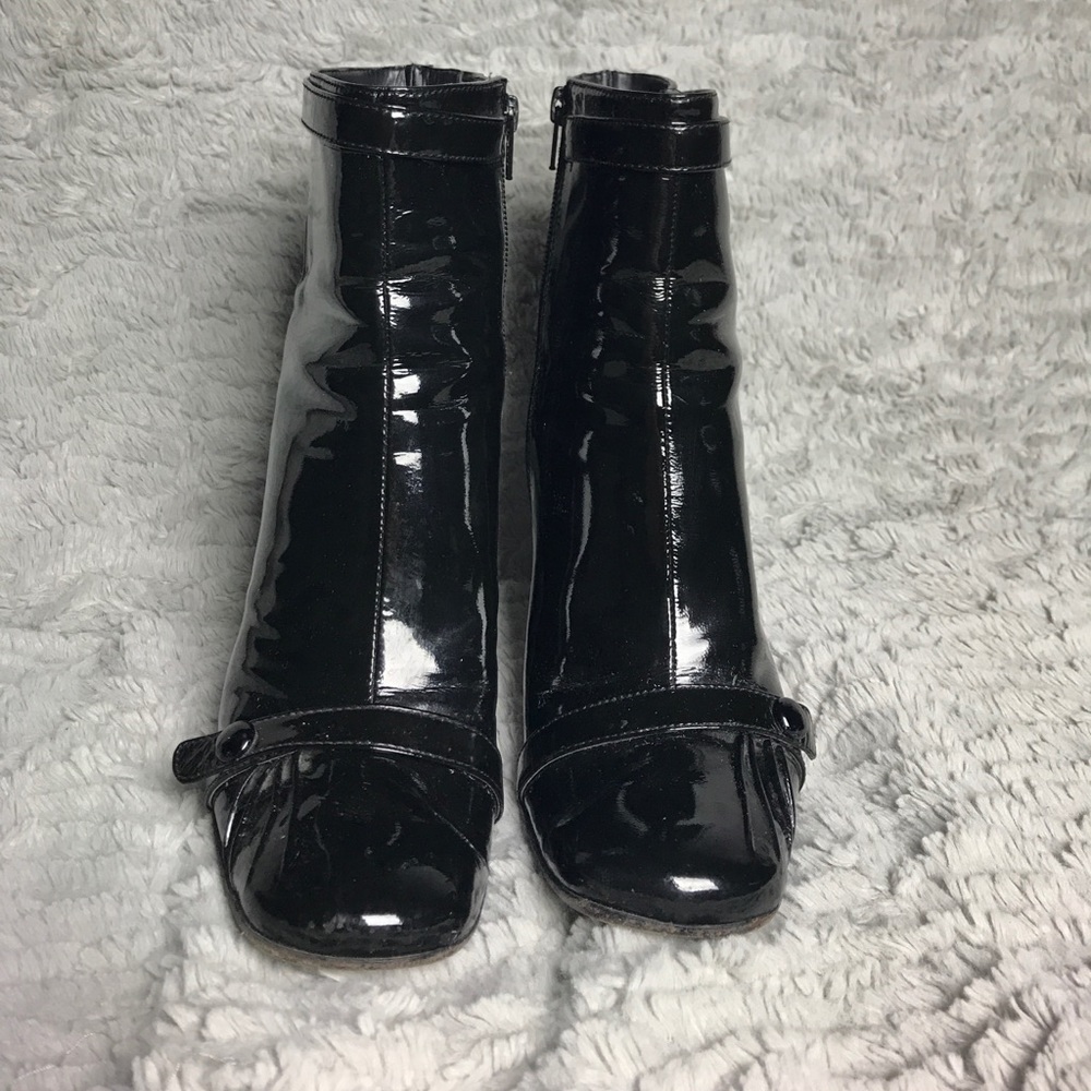 Black leather boots