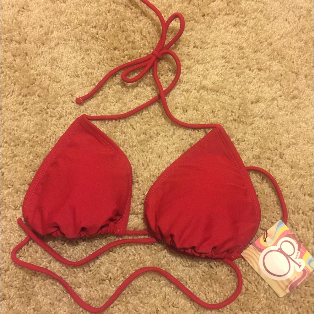 ❌SOLD❌Red Triangle Bikini Top