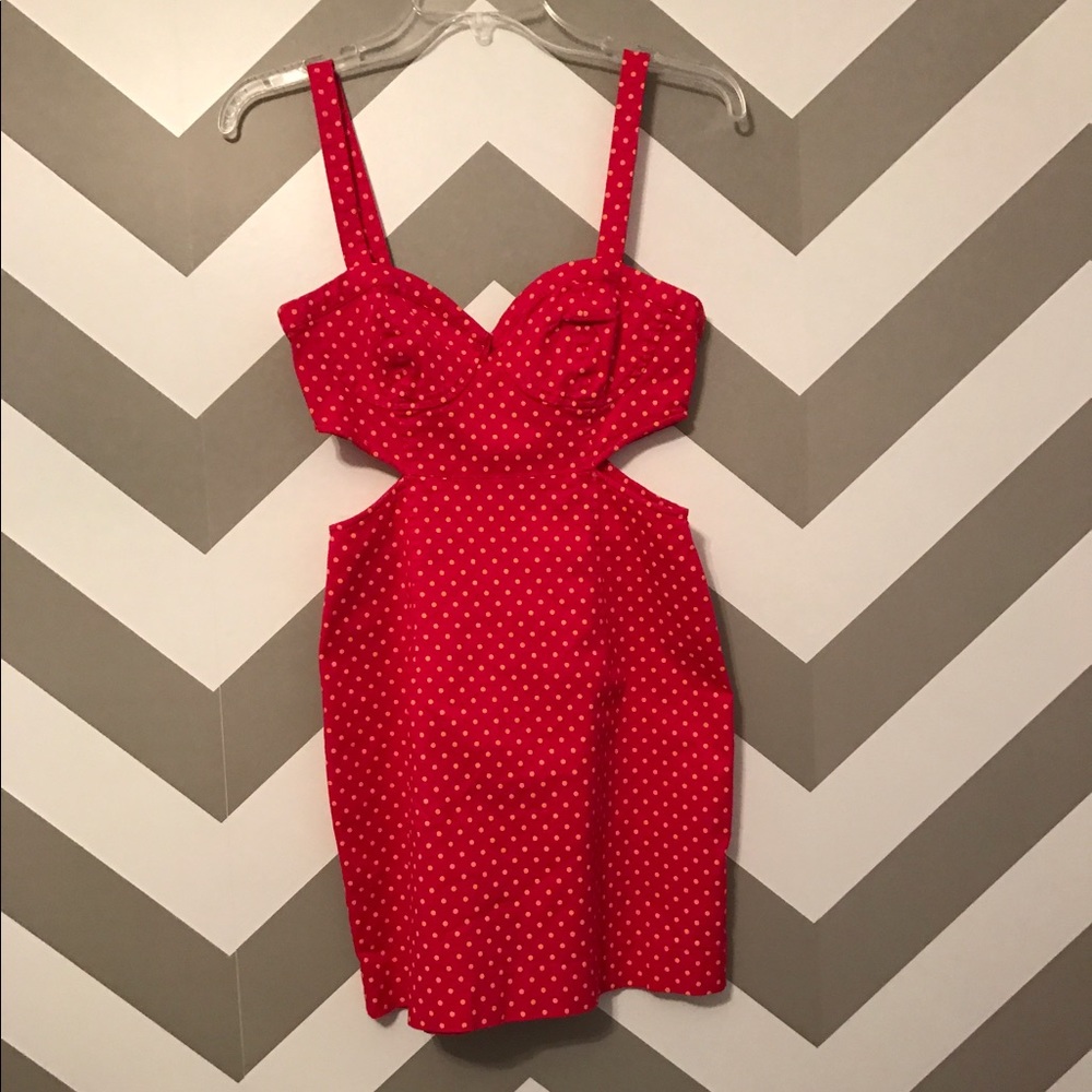 Urban Outfitters Polka Dot Cutout Dress