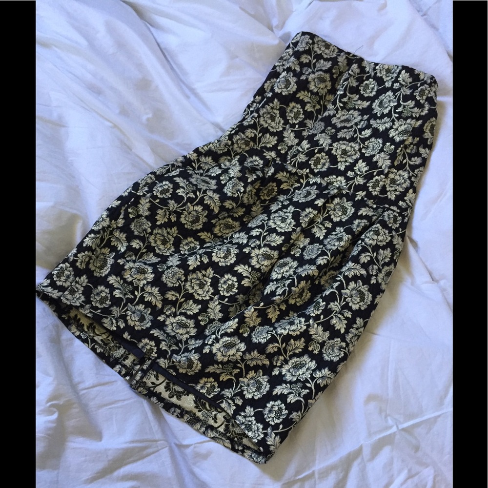 Strapless Floral Dress