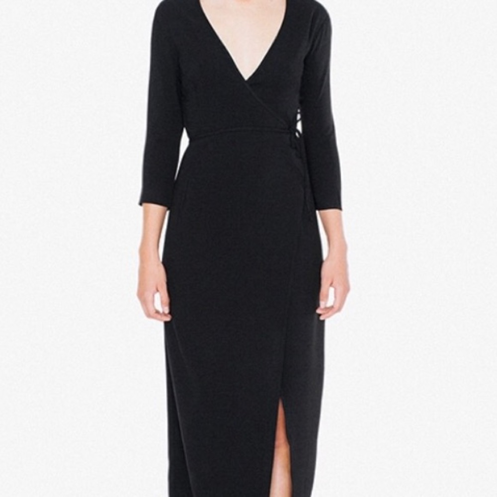 American Apparel Crepe Julliard Wrap Dress Size XS