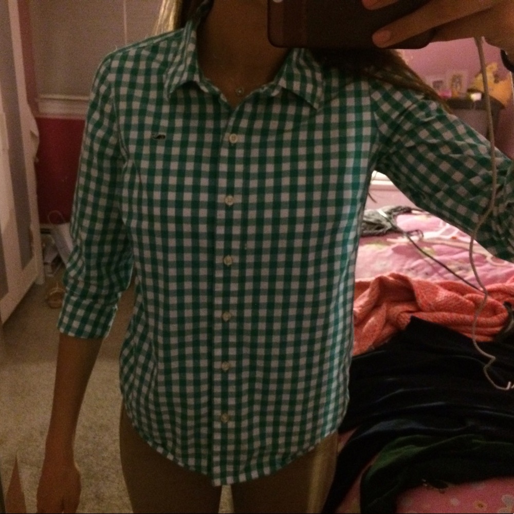 Green checkered vineyard vines button down