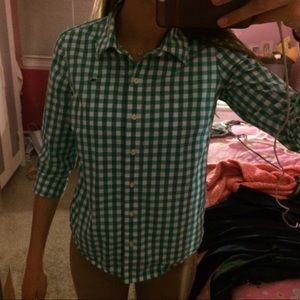 Green checkered vineyard vines button down