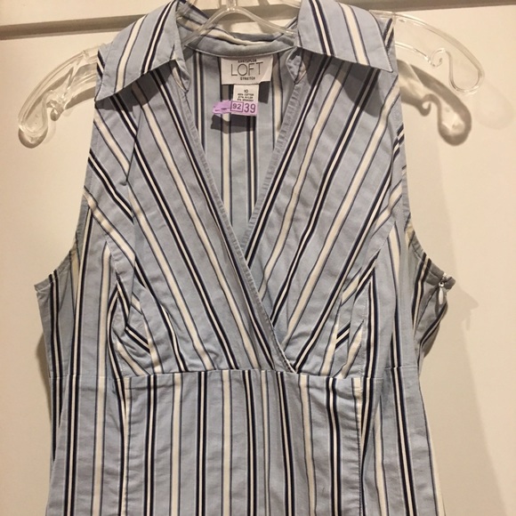 Ann taylor size M stretch stripe shirt size 10 - Picture 1 of 4