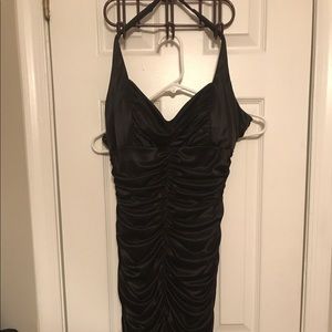 Ruched Black Semi-Formal Dress
