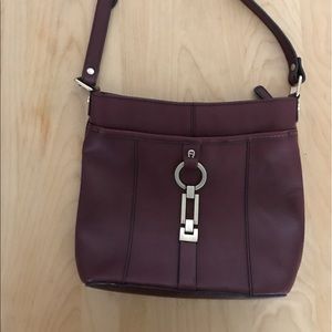 Burgundy crossover purse Entienne Aigner