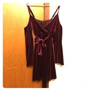 Maroon Velvet Off the Shoulder Torrid Dress
