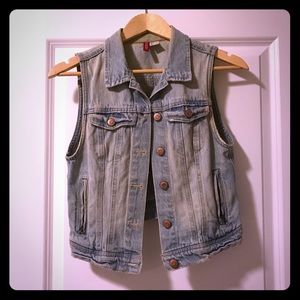 lightly worn denim vest