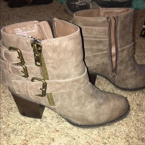 Brown heeled ankle boots