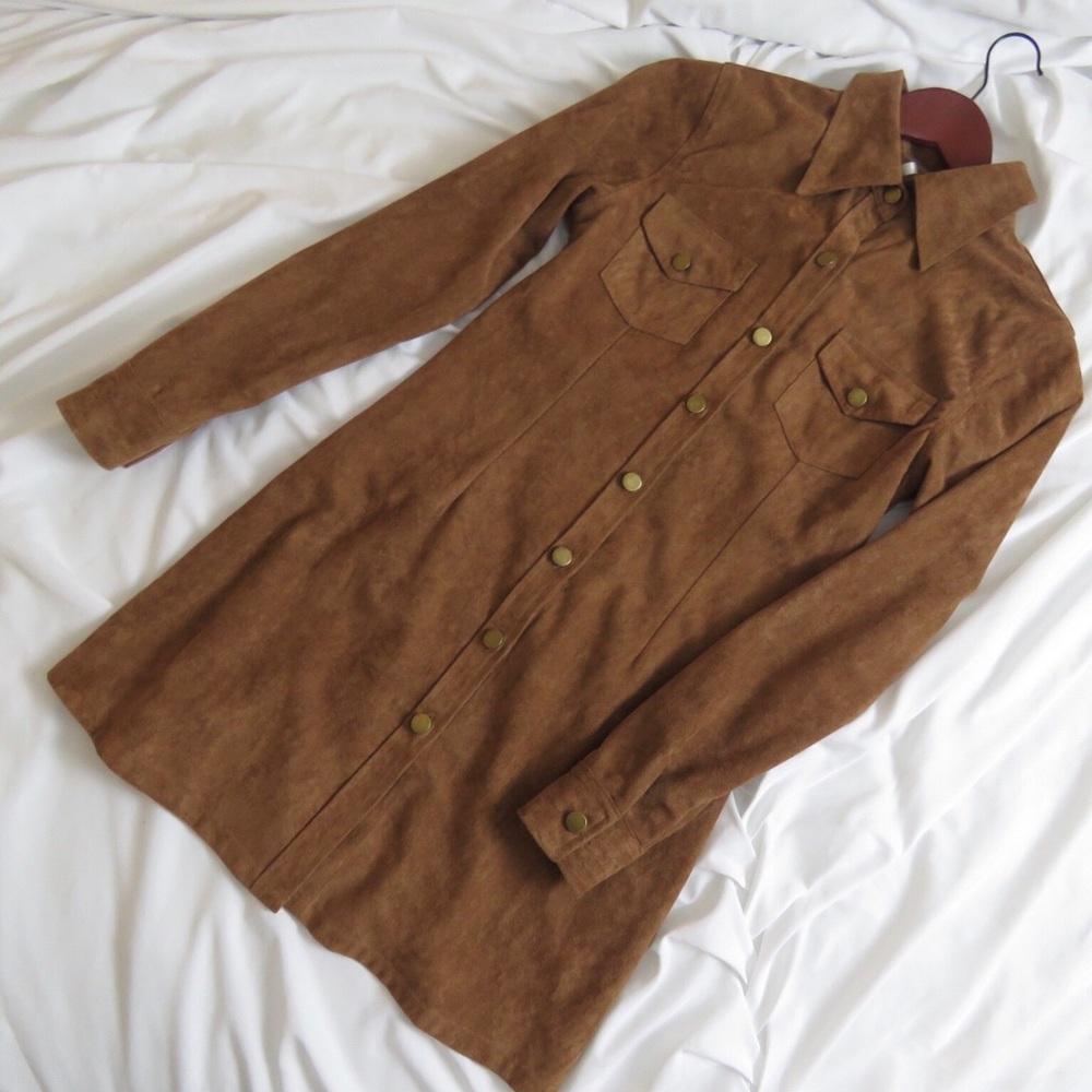 Suede Button Up Dress from Ruby & Jenna