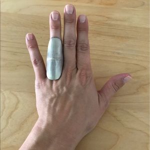 Solid silver knuckle ring